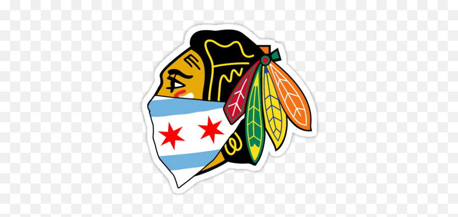 Download Hd Chicago Blackhawks Logo Png - Chicago Blackhawks Logo With Bandana,Blackhawks Logo Png