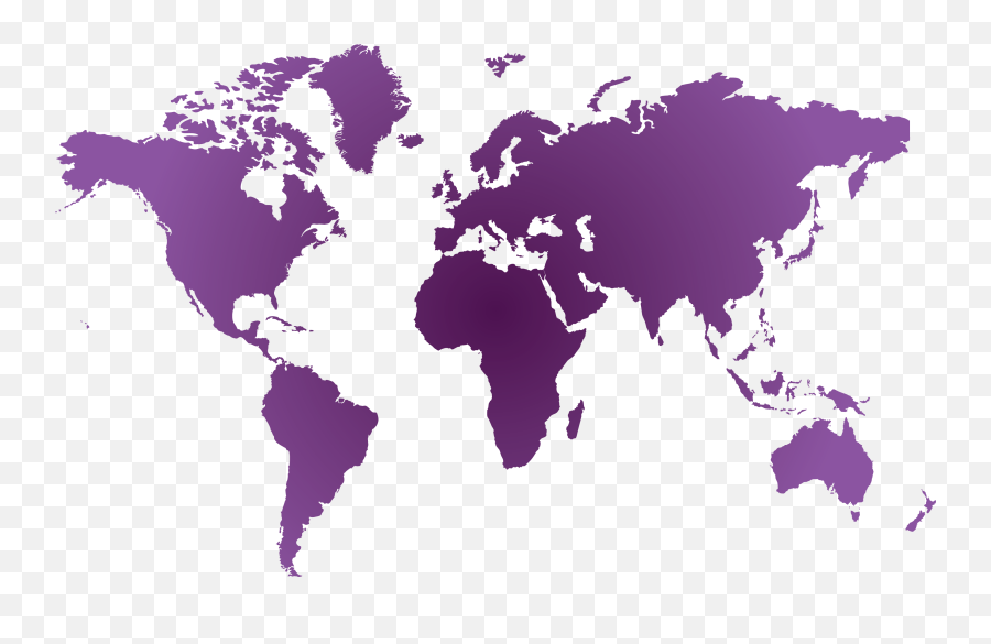 Purple World Map - World Map Blue And White Png,Global Map Png