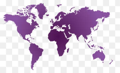 Purple World Map - Blue And White png