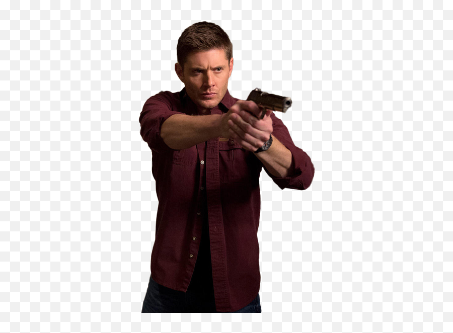 Download Hd Supernatural Jensen Castiel Crowley Sam - Dean Winchester With Gun Png,Supernatural Png