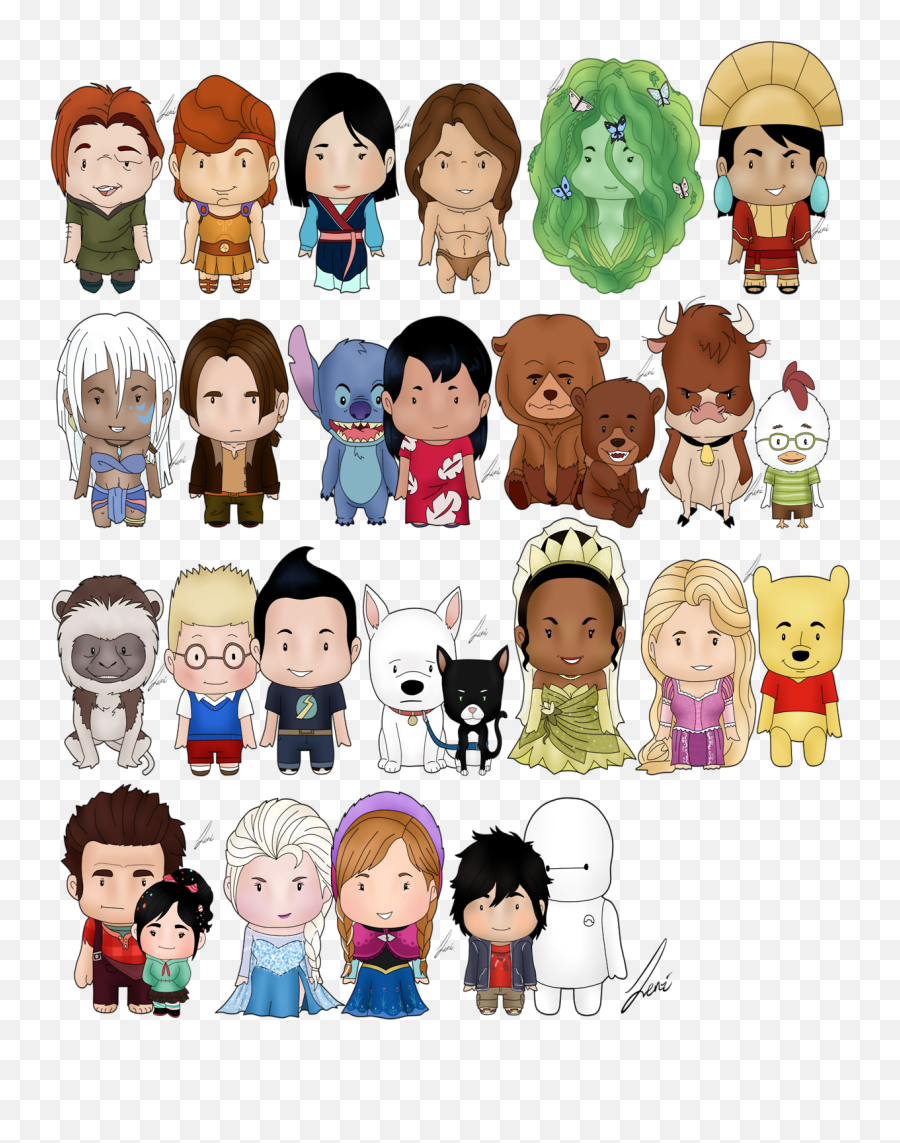 Photoset Lilo And Stitch Chibi Tangled Disney Winnie The - Meet The Robinsons Bolt Png,Chicken Little Png