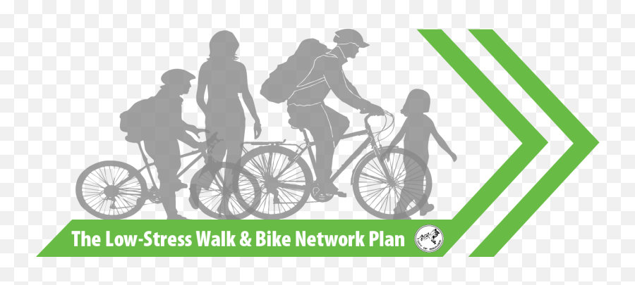 The Low - Stress Walk And Bike Network Plan Road Bicycle Png,Bicycle Transparent