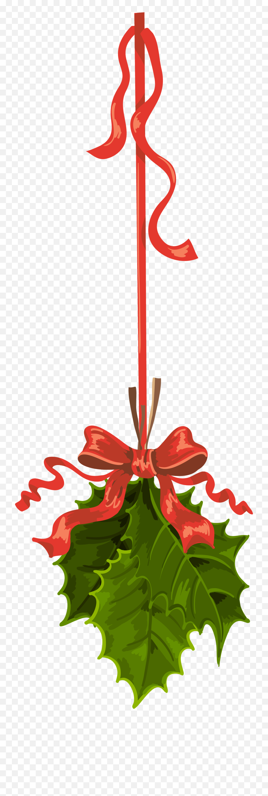 Mistletoe Christmas Clip Art - Hanging Mistletoe Png Transparent,Christmas Clip Art Transparent Background