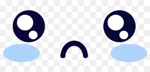 Kawaii Blue Sad Eyes Blush Face - Anime Full Cute Png