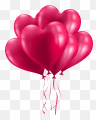Heart Balloons Transparent Png Image - Happy Birthday Love