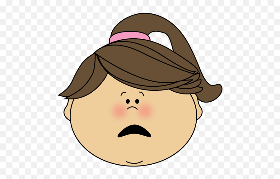 Scared Face Clipart - Sad Girl Face Cartoon Png,Scary Face Png