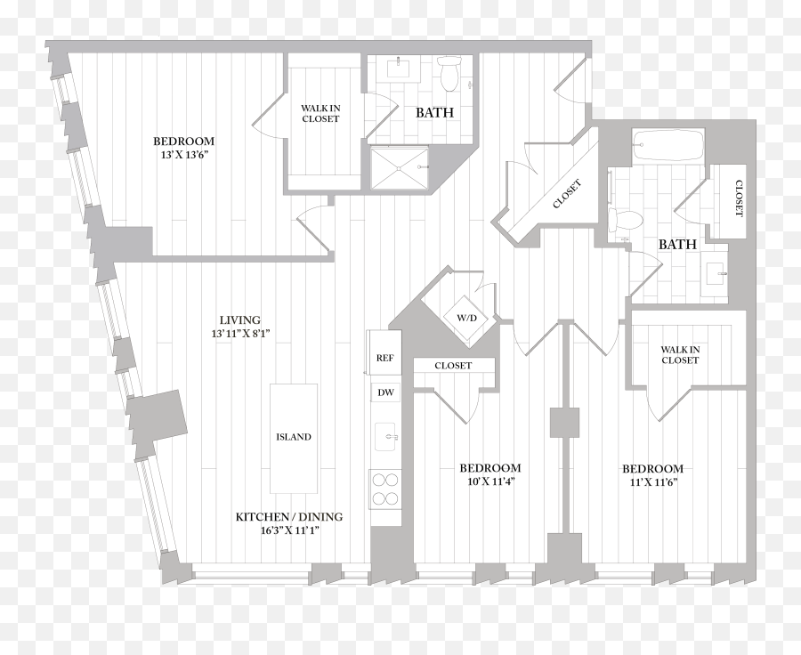 Downtown Boston Apartments 1 2 U0026 3 Bedroom Floor Plans - Vertical Png,Floorplan Icon