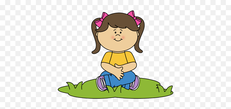 Clipart Gress Pencil And In Color Grass - Girl Sitting Clip Art Png,Grass Clipart Transparent