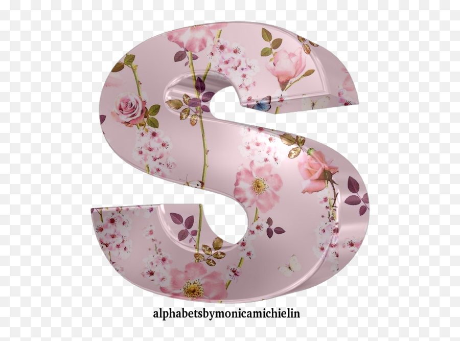 Monica Michielin Alfabetos Pastel Roses Alphabet Numbers - Pink Wallpaper For Walls Floral Png,Numbers Icon Png