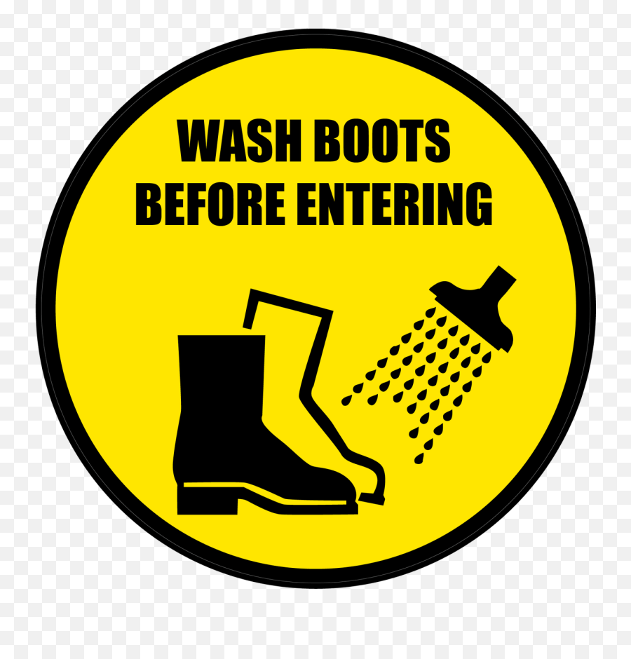Wash Boots Before Entering Floor Sign Version 2 - Regeneration Arcade Bar And Pizzeria Png,Emoji Icon Answers Level 48