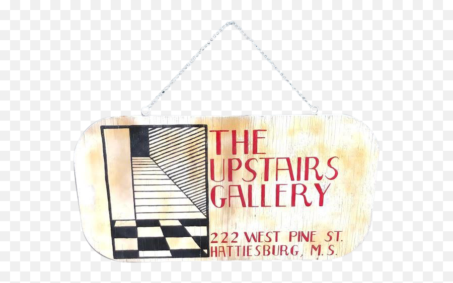 1960s Wooden Upstairs Gallery Hanging Sign - Wood Png,Hanging Wooden Sign Png