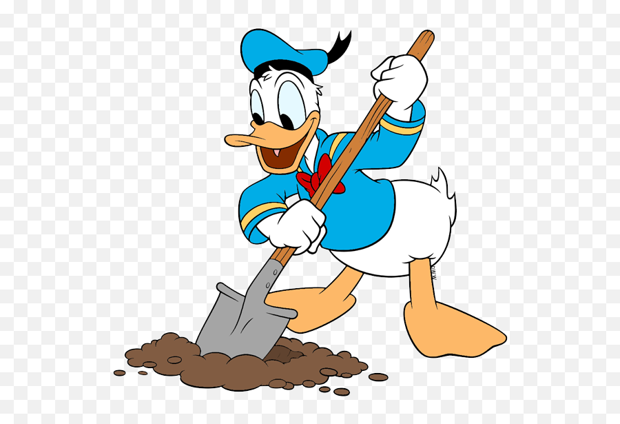 Dig Clipart - Donald Duck With A Shovel Png,Dig Dug Png