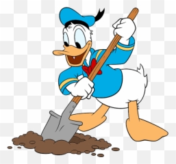 Dig Clipart - Donald Duck With A Shovel Png,Dig Dug Png