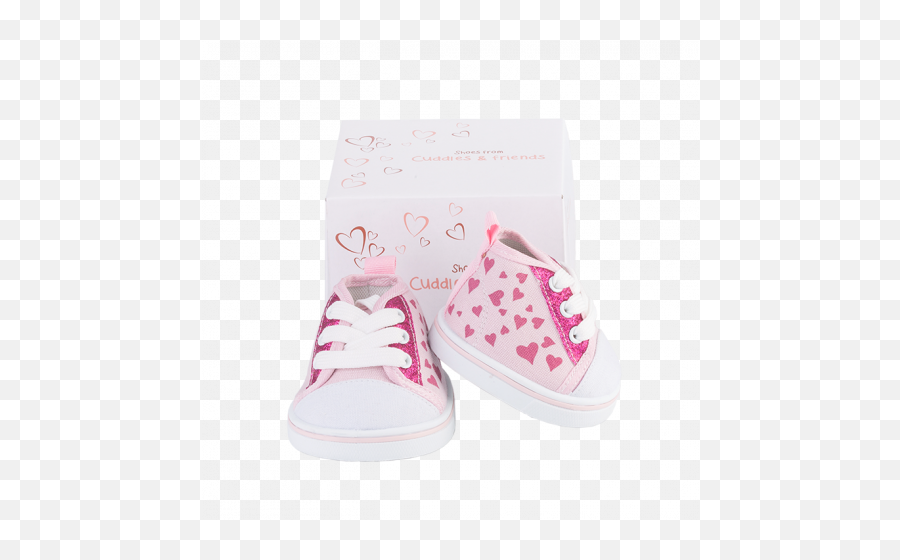 Teddy Shoe - Pink Hearts Sneakers Png,Baseball Laces Png