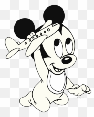Free Disney Baby Mickey Mouse Picture - Cartoon Black And White png