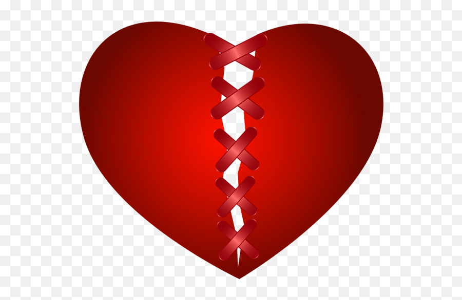 Broken Heart Clipart - Heart Sewn Back Together Png,Broken Heart Emoji Png