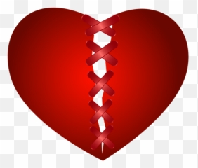 Broken Heart Clipart - Sewn Back Together png