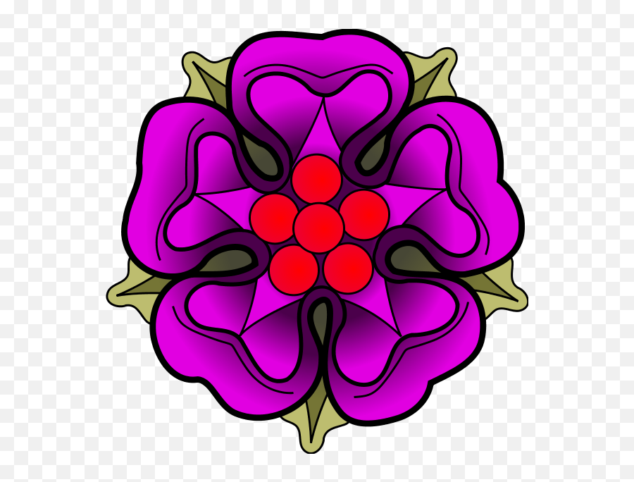 Download Tudor House Of Spanish Period Wars Roses Clipart - Heraldic Rose Png,Purple Roses Png