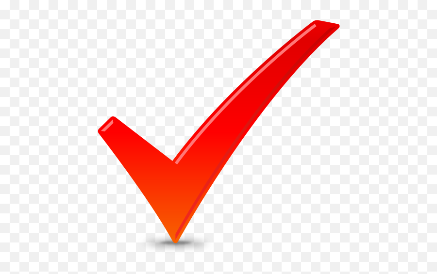 Red Tick Icon Png Transparent - Red Arrow Pointing Left Down,Tick Png