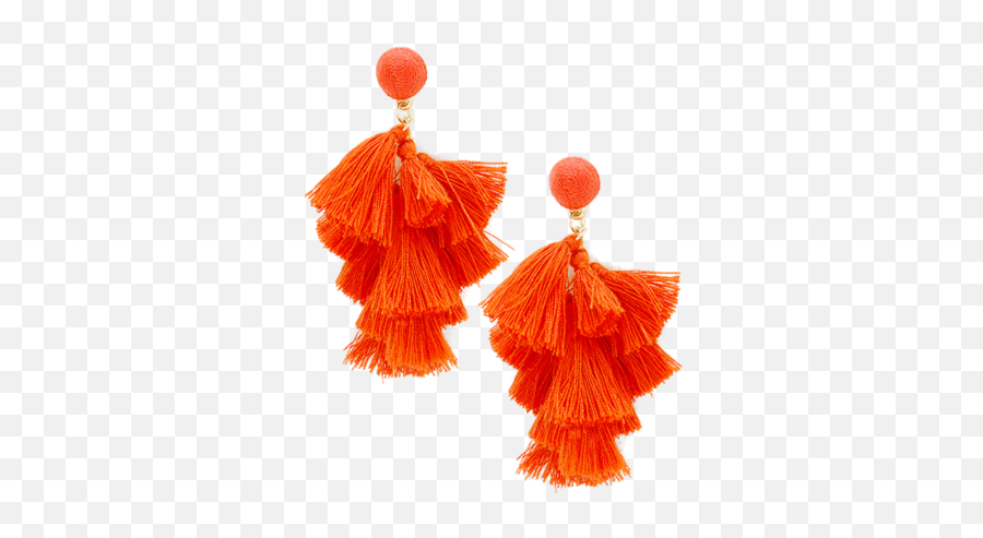 Download Pink Tassel Earrings - Earring Full Size Png Orange Tassel Earrings Png,Earring Png