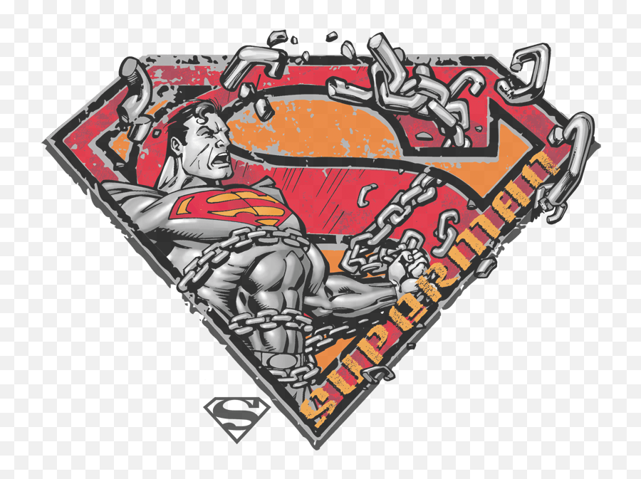 Superman Breaking Chain Logo Menu0027s Regular Fit T - Shirt Superman Logo Png,Breaking Chains Png