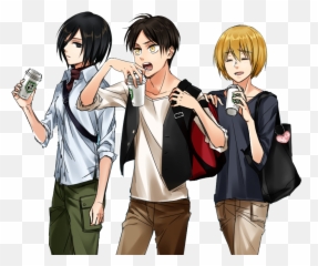 Attack - Eremika High School Au Png,Eren Jaeger Transparent