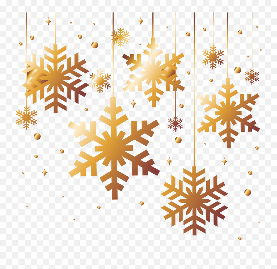 Download Gold Snowflake Png - Copos De Nieve Png,Christmas Snowflakes Png