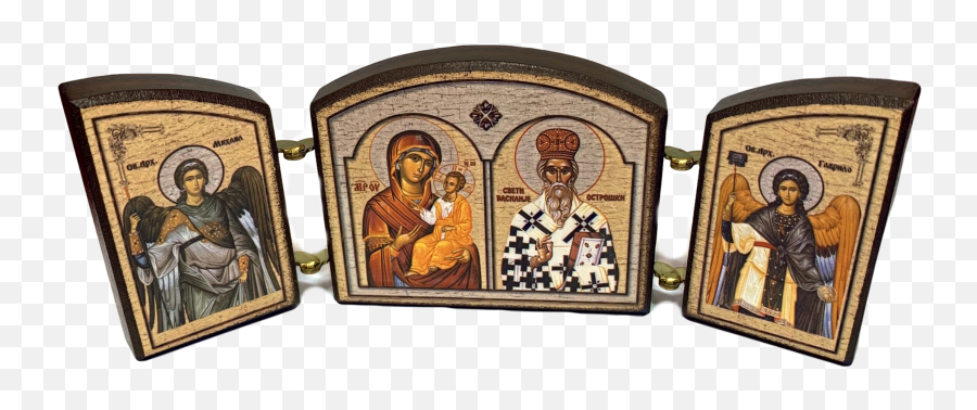Triptych St Basil Of Ostrog Sveti Vasilije Ostroski Small Icons Theodule Press - Religious Item Png,Icon Of Theotokos