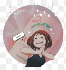 Bnha Bnhaedit Mha Uravity Uraraka Sticker By Liliuwu19612 - Happy png