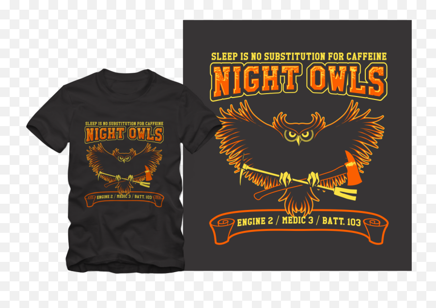 Fire Department T - Shirt Design For A Company By Yuliart For Adult Png,Night Owl Icon