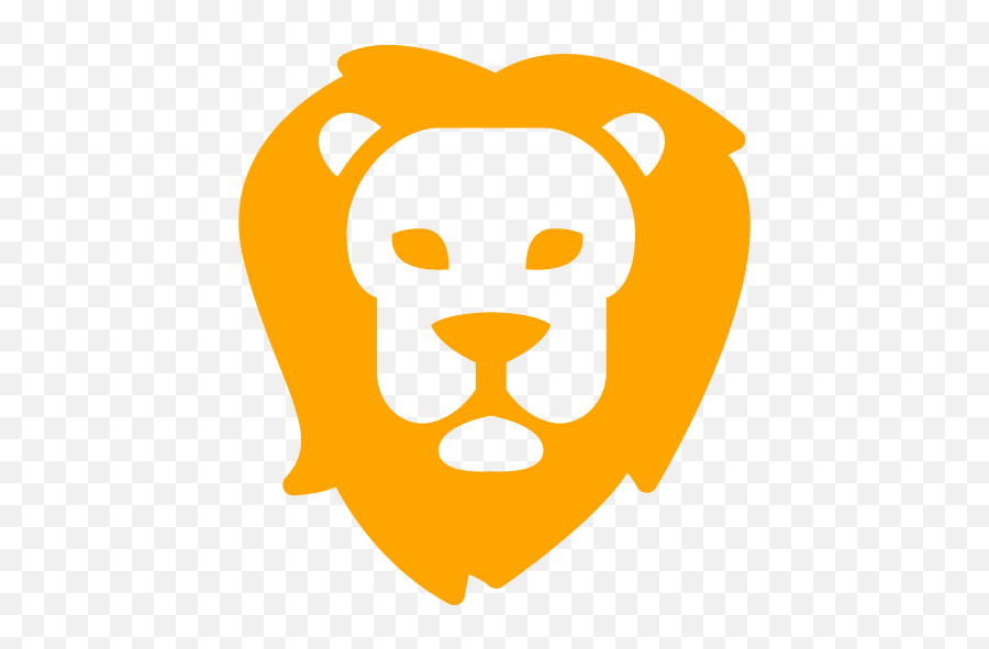 Orange Lion Icon - Free Orange Animal Icons Icon Lion Png,Brave Browser Icon