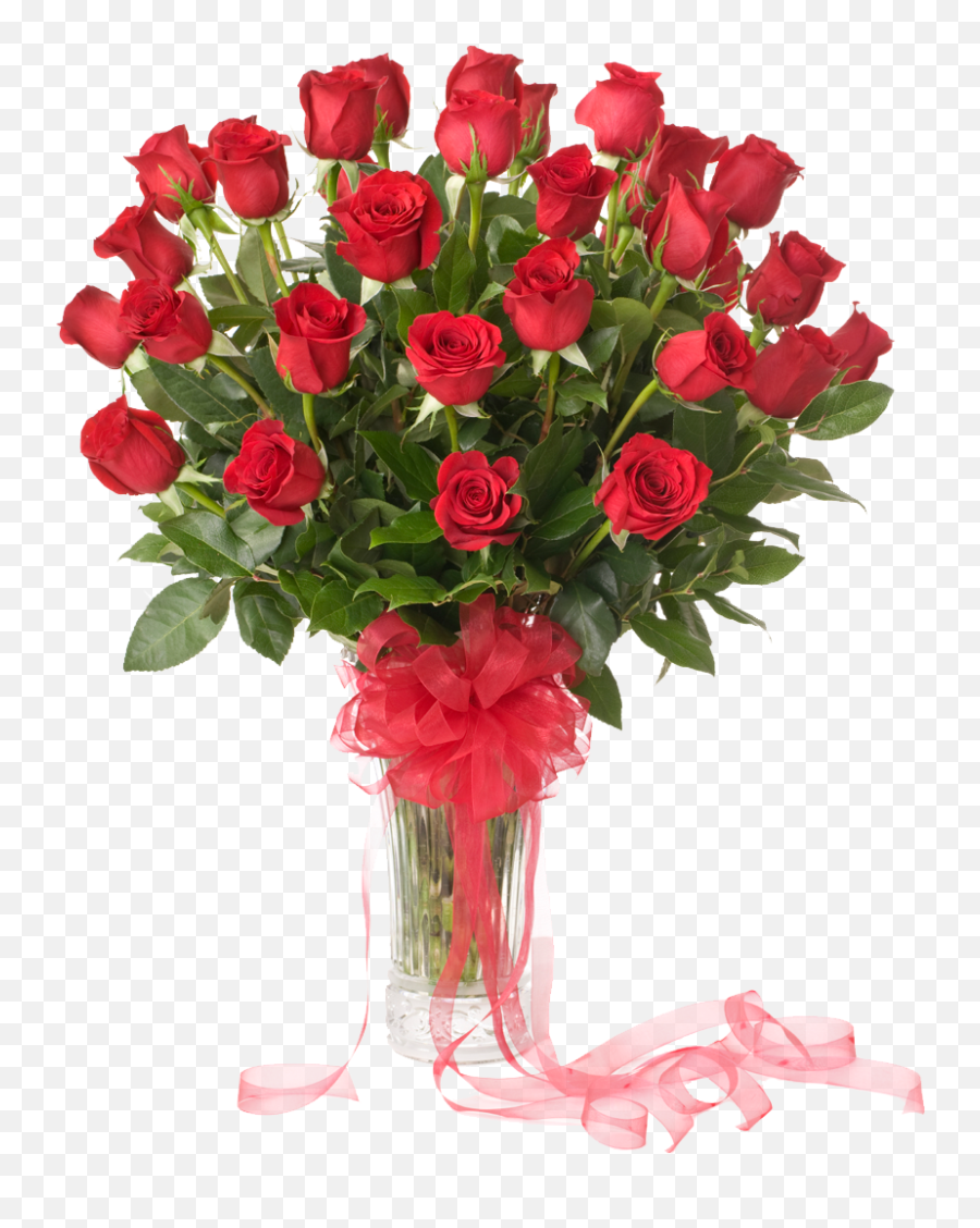 50 Red Roses Arranged In Vase - Grandparent Happy Anniversary Grandma And Grandpa Png,Roses Transparent