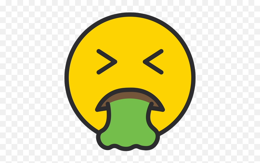 Face Vomiting Emoji Icon Of Colored Outline Style - Emoji Vomit Face Svg Png,Omg Emoji Png