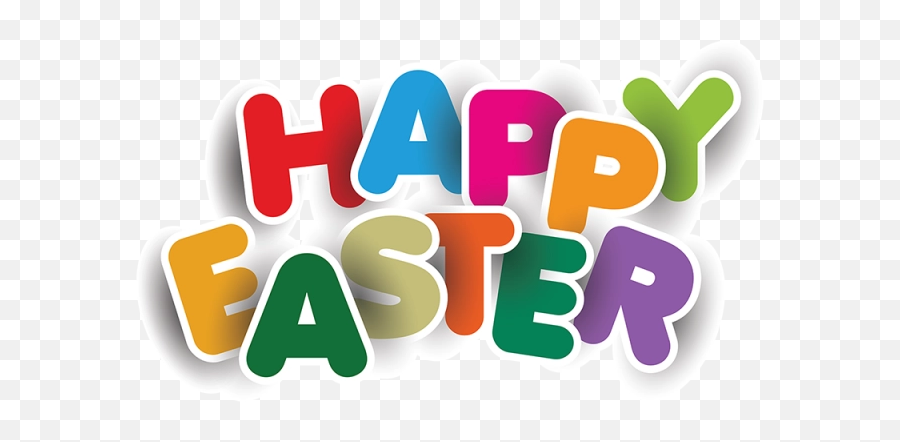 Png Colorful Happy Easter Typography - Transparent Background Happy Easter Png,Happy Easter Png