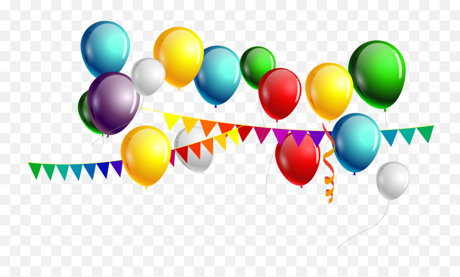 Festive Color Balloon Birthday Hq Png - Vector Png Bandeira De Aniversário Png,Bunting Png