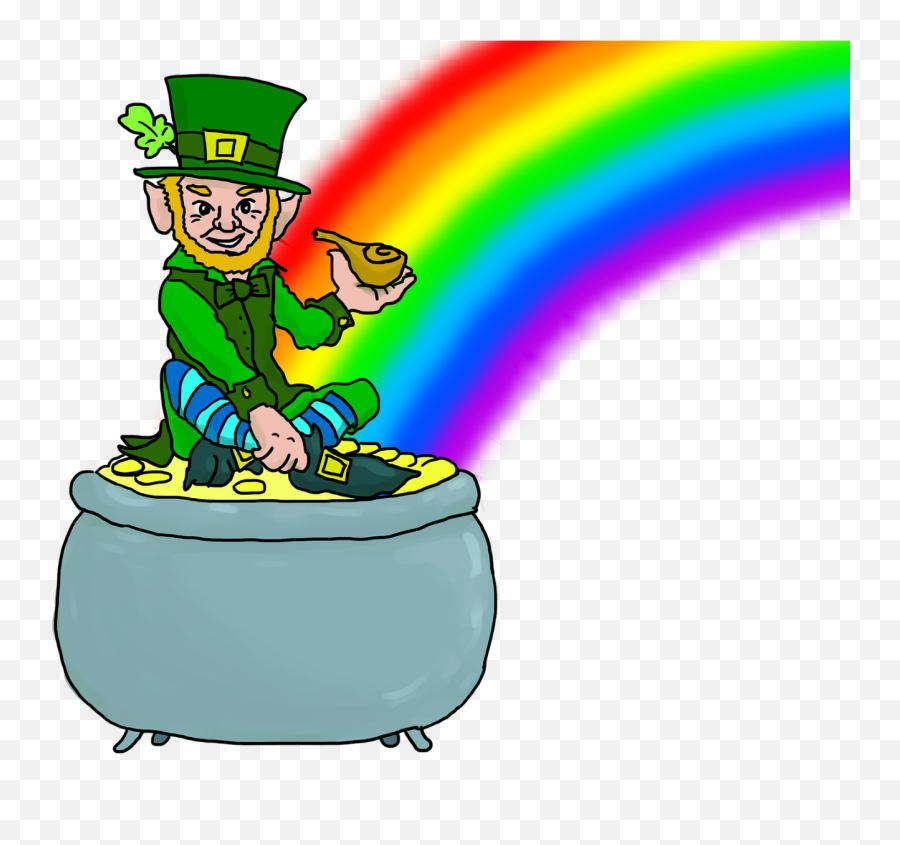 Leprechaun Rainbow Elf - Irish Cartoon Rainbow Png,Leprechaun Png