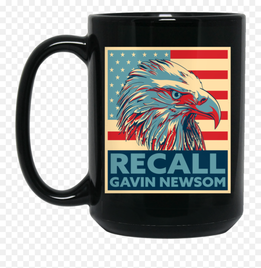 Recall Gavin Newsom Us American Flag Eagle Mug Coffee - Magic Mug Png,American Flag Eagle Png