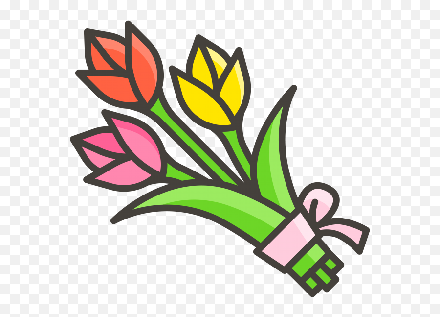 Flower Bouquet Emoji Icon Png - Bouquet Flower Icon Png,Transparent Flower Emoji