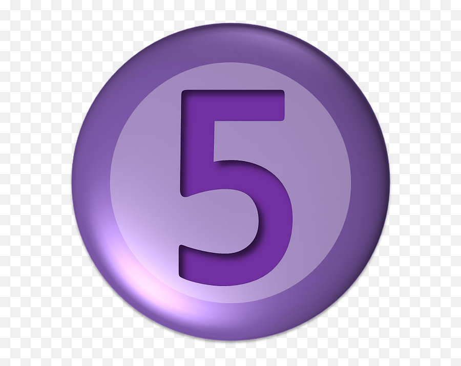 Download 5 In Purple Circle - Number 5 Png Icon Png Image Number 5 Purple Icon,Numbers Icon Png