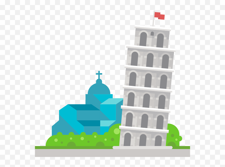 Online Italian Lessons With Skype Course - Leaning Tower Of Pisa Illustration Png,Skype Online Icon