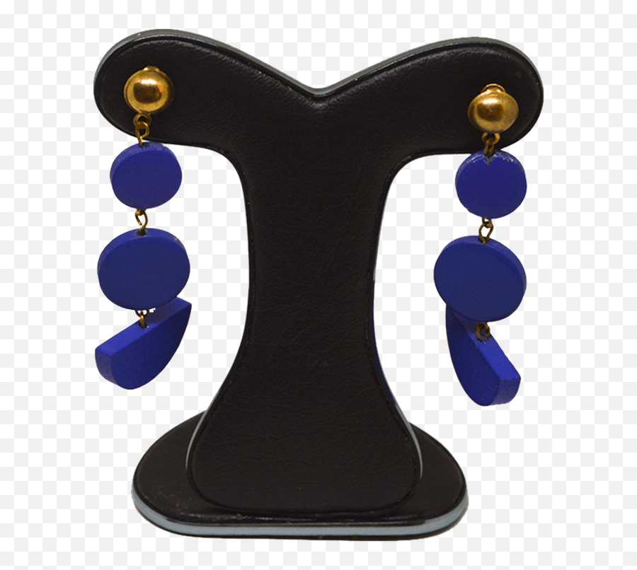 Stella And Gemma Blue Wood W Gold Semi Circle Earrings - Earrings Png,Semi Circle Png