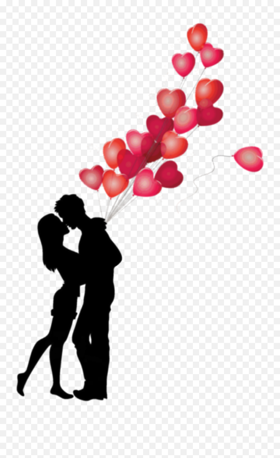 Download Hd Love Hearts Silhouette - Valentine Romantic Love Images Png Hd,Couple Png