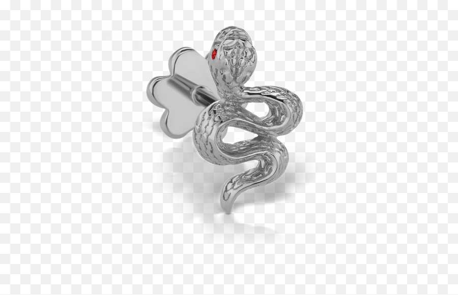 Large Engraved Snake With Ruby Eyes Threaded Stud Maria Tash Png Scales