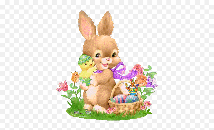 Download Bunny Hold Chick - Cute Easter Bunny Png Full Happy Easter Cute Bunny,Easter Bunny Png