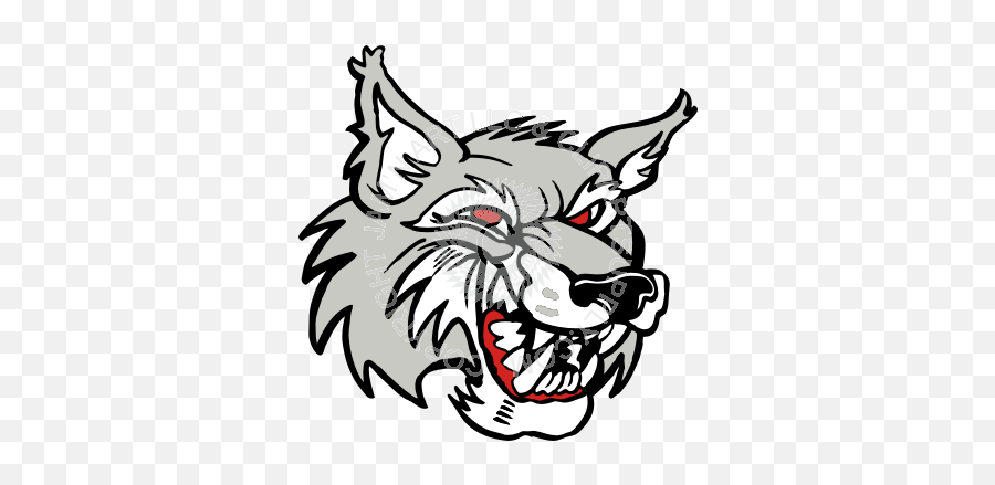 Mean Wolf Head In Color Smiling - Mean Wolf Head Drawing Png,Wolf Head Png