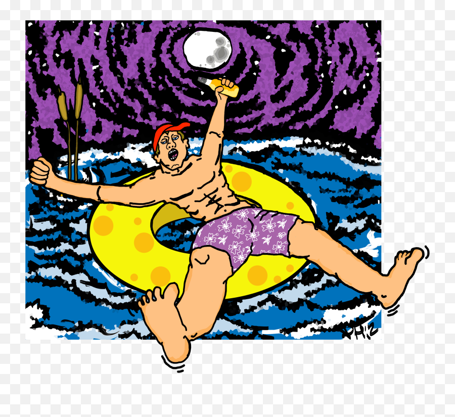 Man In An Inner Tube - Cartoon Png,Inner Tube Png