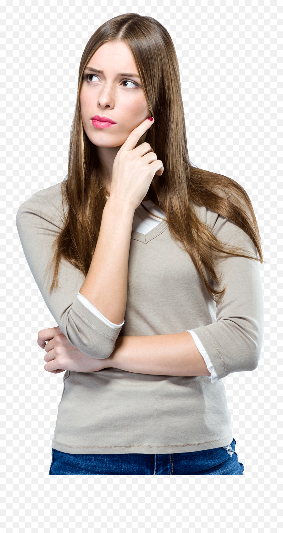 Thinking Woman Png Transparent Images All - Woman Thinking Png,Girl Transparent