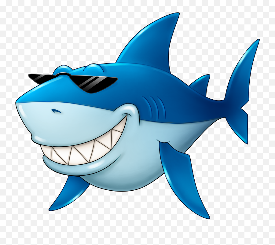 Download Hd Fish Relaxing Clipart - Old Shark Cartoon Png Shark Fish Cartoon Png,Cartoon Fish Png