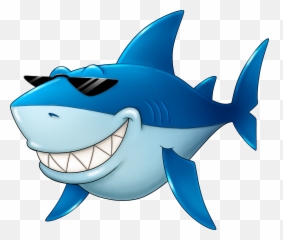 Download Hd Fish Relaxing Clipart - Old Shark Cartoon Png Shark Fish Cartoon Png,Cartoon Fish Png