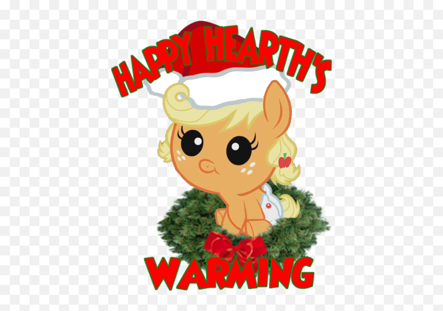 191241 - Applejack Baby Babyjack Baby Pony Christmas Fictional Character Png,Christmas Wreath Transparent Background